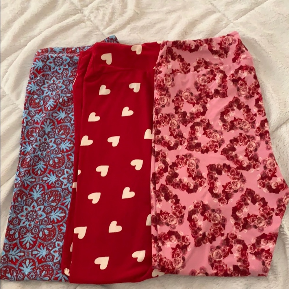 Lot of 3 Valentines LuLaRoe Leggings - TC